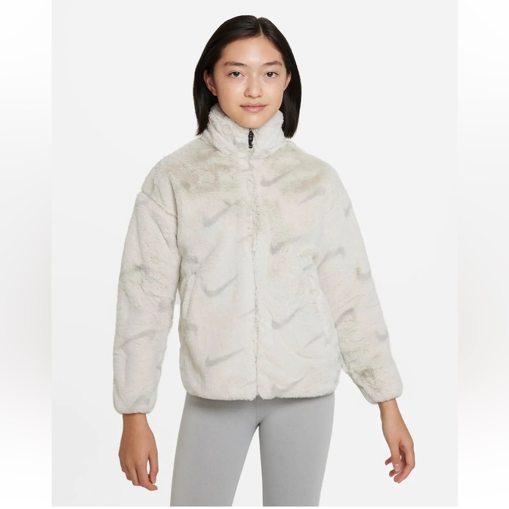 NWT Nike Kids Faux Fur Jacket